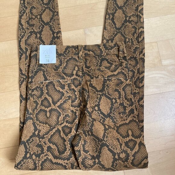 ZARA BNWT Python Print Hi-Rise Skinny Jean - Picture 6 of 8